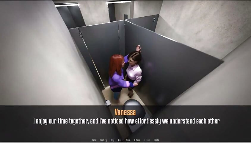 Staż Anity - Gameplay - Odgrywanie roli - małe nastolatka lesbijek robią toalecie w publicznej toalecie