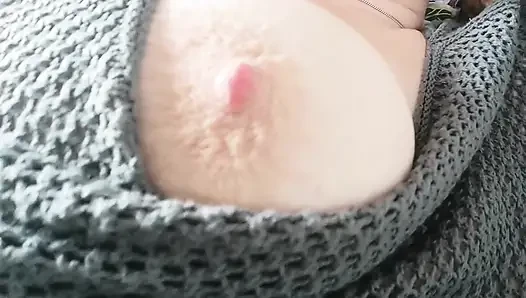 Nipple orgasm in fishnets