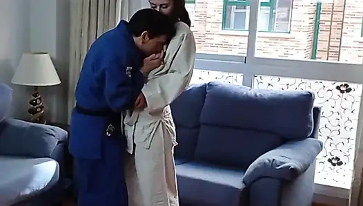 18yo Blowjob Fuck, Cum in Mouth Swallow Judo Lesson. Shanaxnow