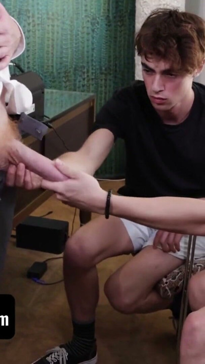 Perv Doctor Brody Kayman Whips Out His Massive Cock And Lets Two Twink Boys Suck Him - Therapy Dick | Clip 1