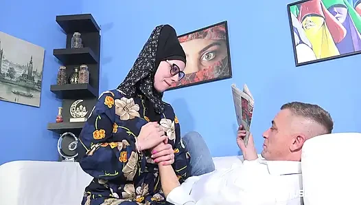 Sexy hijab slut really desires for a hard cock