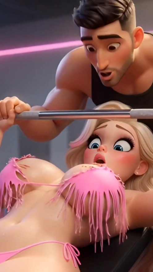 Topless Blonde Gym Slut Obedient Workout Training | Clip 1