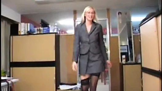 German Blonde MILF Secretary Stockings Anal
