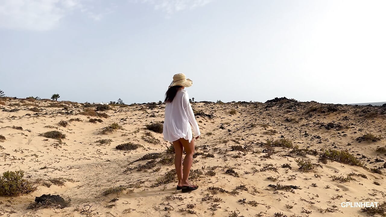 My Big Thai Tits Tremble in the Salty Wind, Hard Nipples Exposed at the Naked Beach