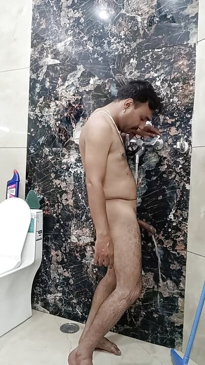 Indian desi man enjoy shower and masterbation show with neighbour