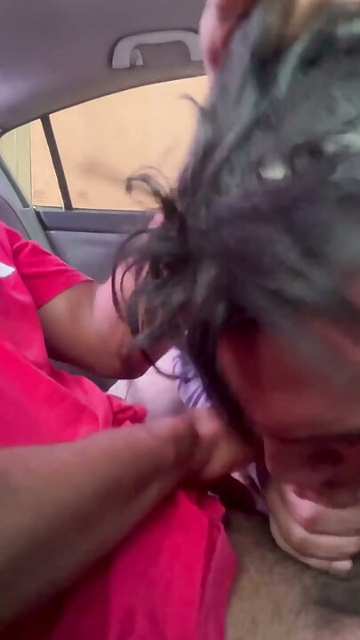 Sucking Straight Buddy in the Car