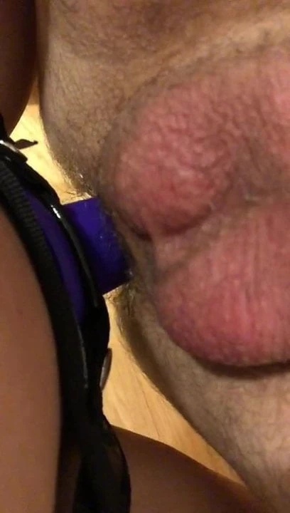 Pegging my man and teasing his balls
