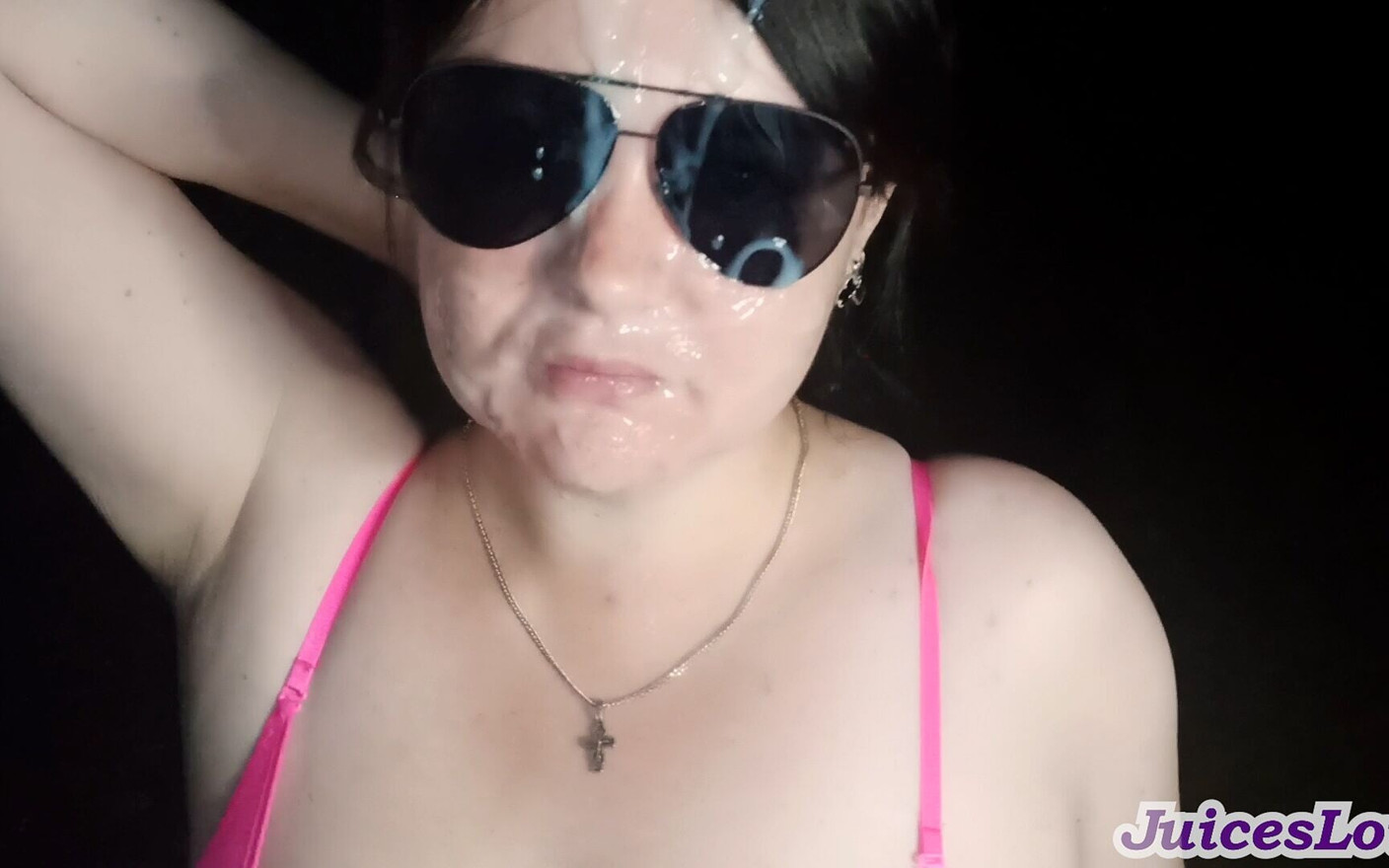 Sex in the Night Forest and a Huge Cumshot on the Face