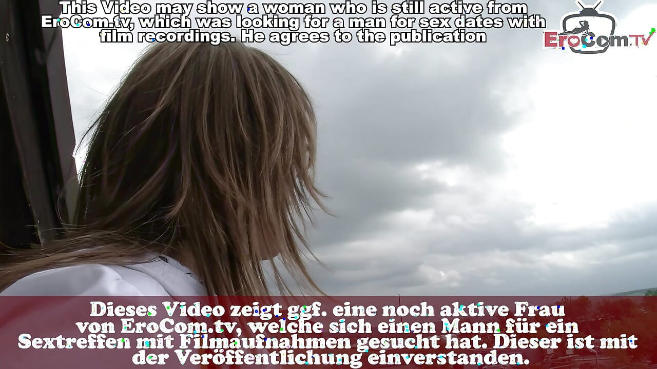 Mature German secretary persuaded to solo casting on the street
