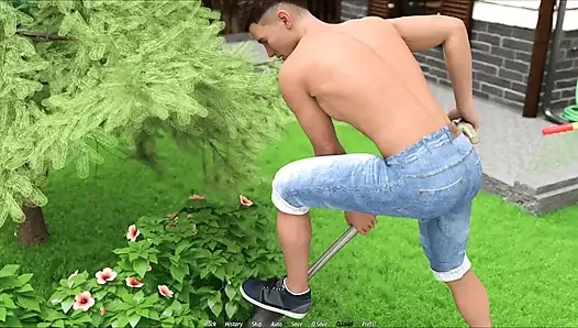 Stepmom And Stepsister Teasing Alex With Her Boobs And Big Ass While He Doing Gardening