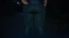 Big fat ass legging in public