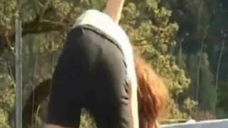 Nude In Public Jogging Redhead