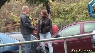 German Stepmom picked up for outdoor sex