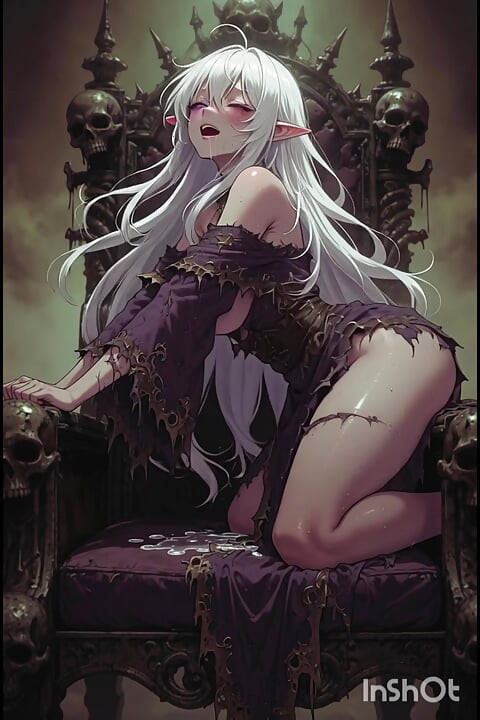Seductive necromancer elf, anime