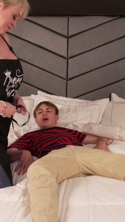 Stepmom uses her big titties to get stepson to do chores | Clip 1