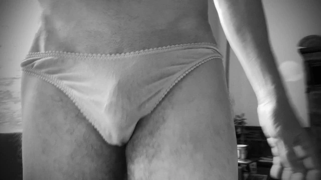Walking in Wifes Panty in black and white