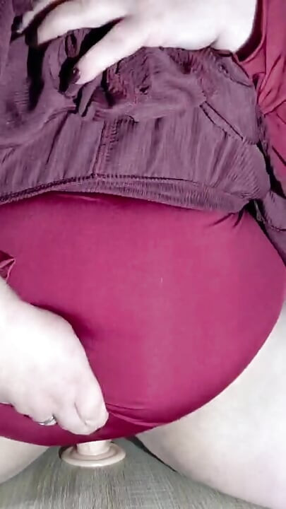 Curvy Angy had to ride the big dildo again.