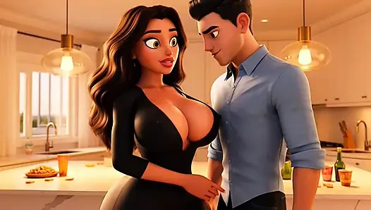 Istri brasil dengan tubuh semok diam-diam dientot sama tetangganya sendiri di dapur sebelum tamu tiba (AI generated)