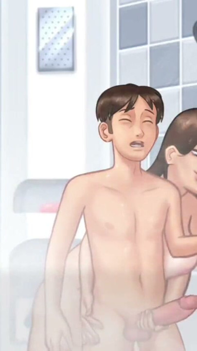 Debbie milks Anons huge cock in the shower - summertime saga gameplay | Clip 2