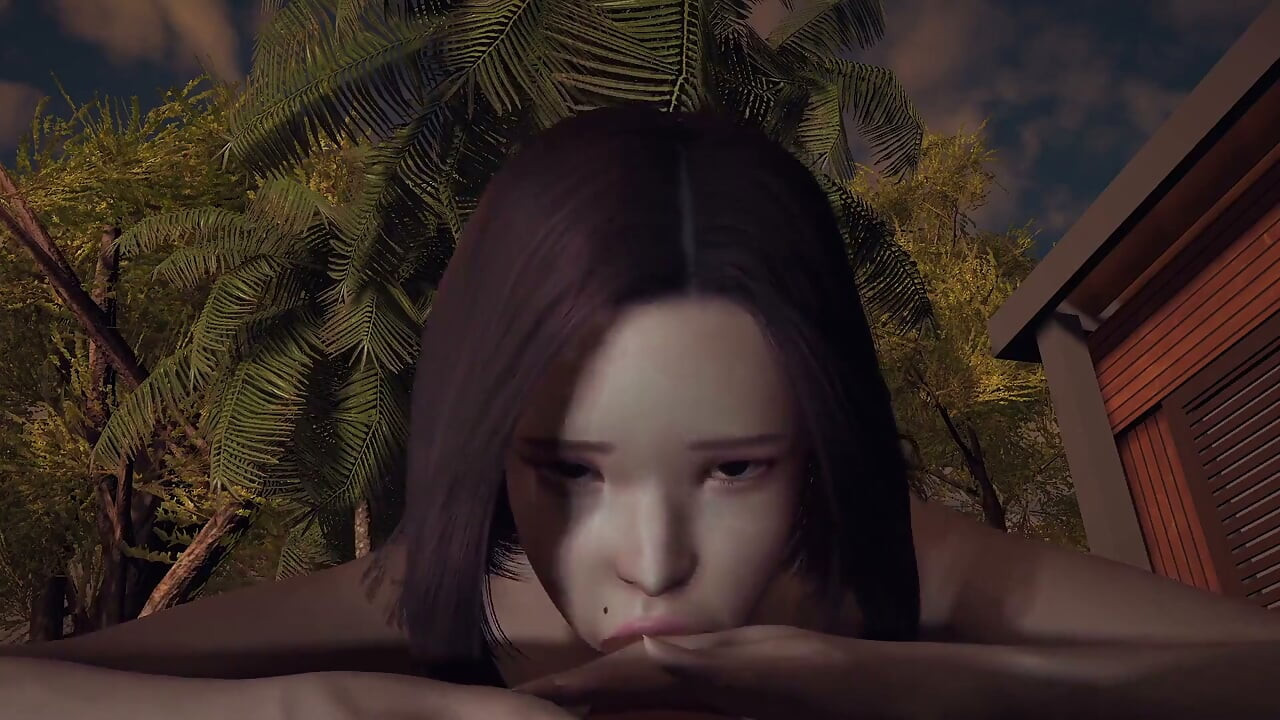 Sexy Asian Beauty gives a blowjob in POV | 3D Porn
