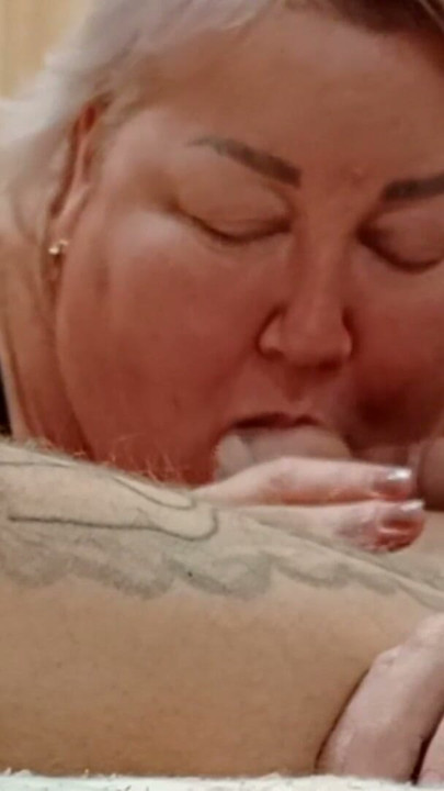 Stepmom sucks my dick until her mouth is full of cum | Clip 1