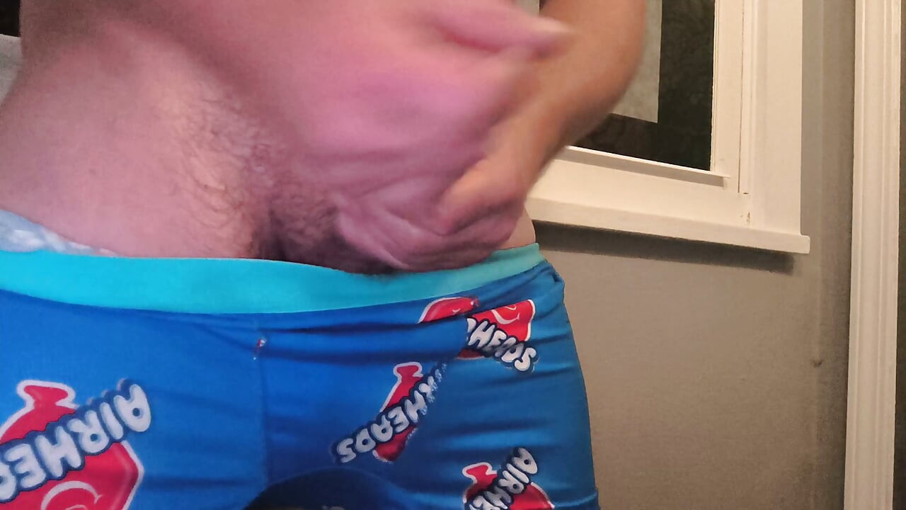 Hot male jerking off dripping cum in hand