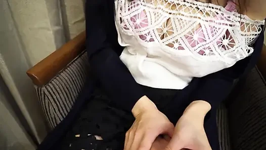 A117B12 Screaming with joy as her is licked! Frustrated slender G-cup wife!
