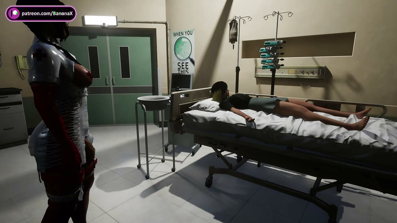 Futa Nurse Treats Patient with Her Cock