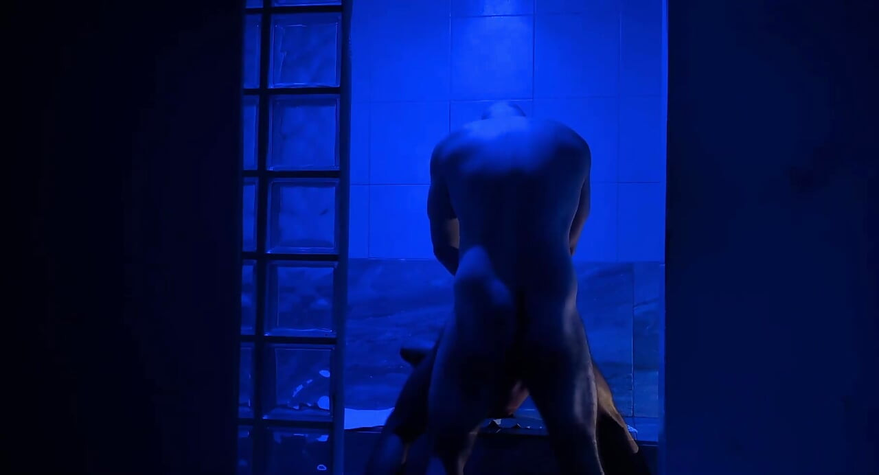 Muscle Bear Fucks Latino in Gay Sauna