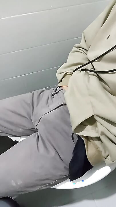 In the public restroom