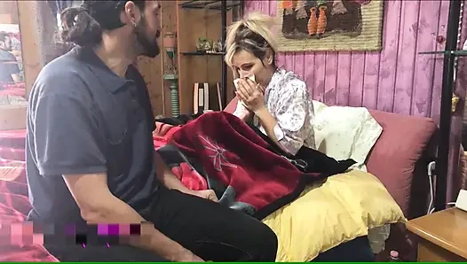 Sick Wife Gets Intense Comforting Blowjob and Hard Anal creampie
