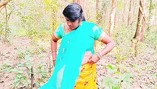 Outdoor Jungle Sex. Desi Bhabi Fucking Husbend's Small Stepbrother Big Dick in Forest. Telugu Dirty Talks.