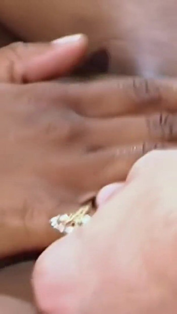 Thrilling moment from "Intense Bed Action with French Ebony Shania & Terry - Interracial Bedroom Scene"