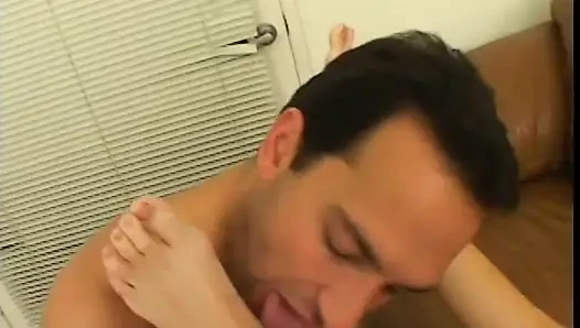 Dino Bravo loves having her toes in his mouth then spraying all over them