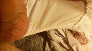 Crossdresser in silky white lingerie (Thlin1030888)