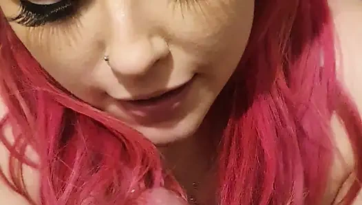 Sloppy Wet & Messy Hairjob with Cum in Hair