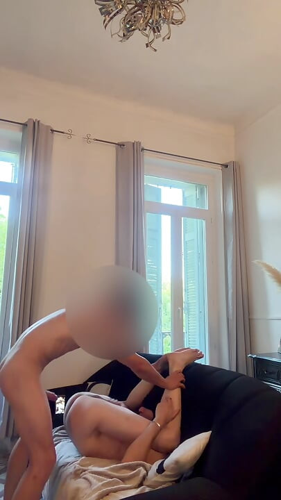 His cock smashes my ass and makes the sofa back up