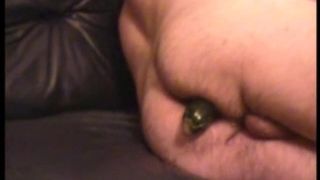 Fucking my anal pussy with a cucumber 3