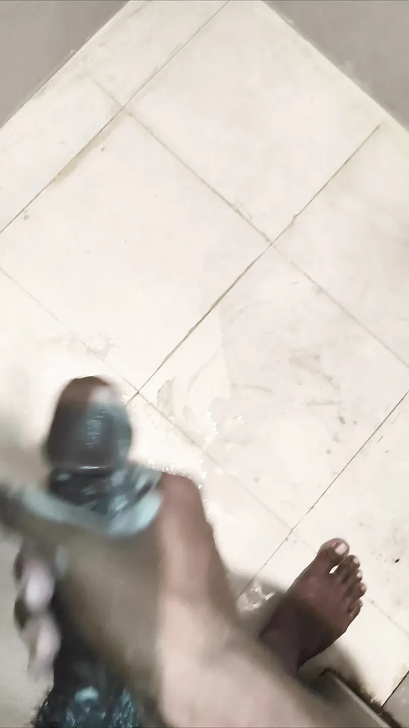 TS Azzy Doing Self Pleasure Best Soap Handjob Masturbation In Bathroom