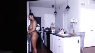 ebony girl butt naked around the house