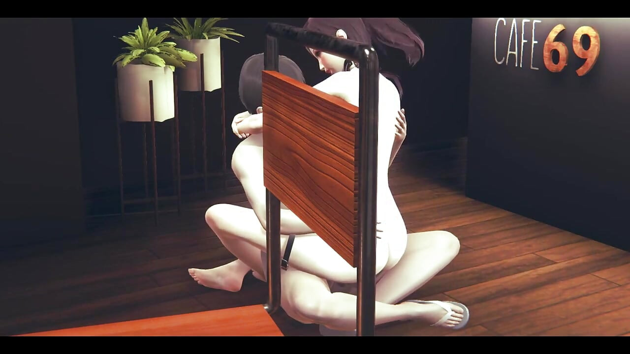 Hentai Necenzurirani 3D - Japanska djevojka se jebe u kafiću - japanska azijska manga anime filmska igra porno