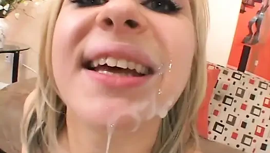 Blonde beauty takes hard cock up her wet pussy