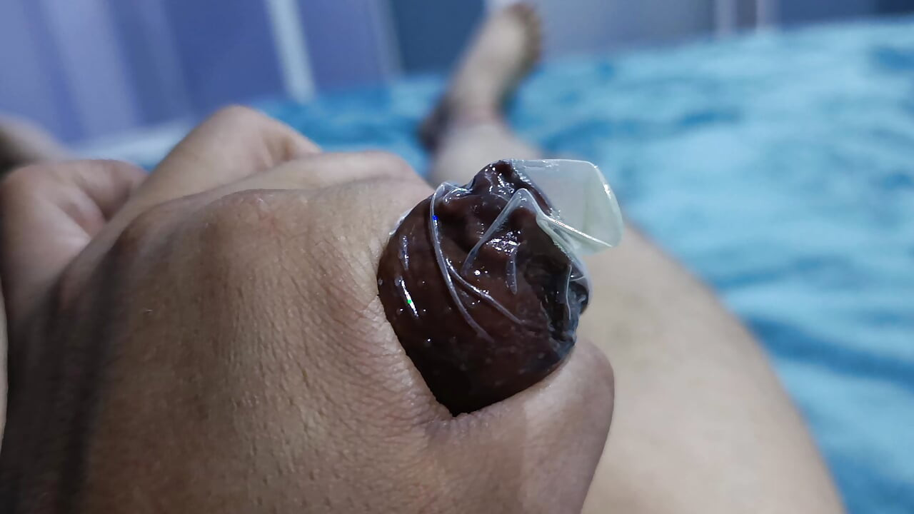 I masturbate hard and nice with my cock in the bedroom
