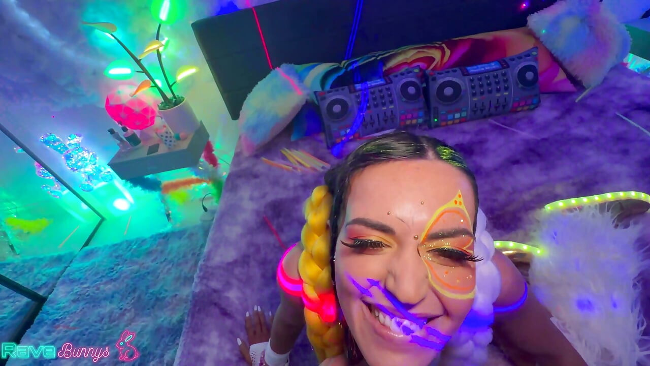 Bella Noir Strokes Brian Omally's Cock With Glowstick Then Swallows!