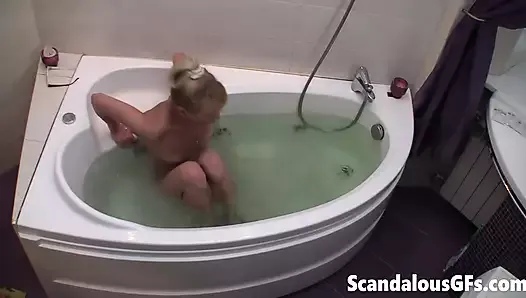 Video of my hot girlfriend naked in the bathtub