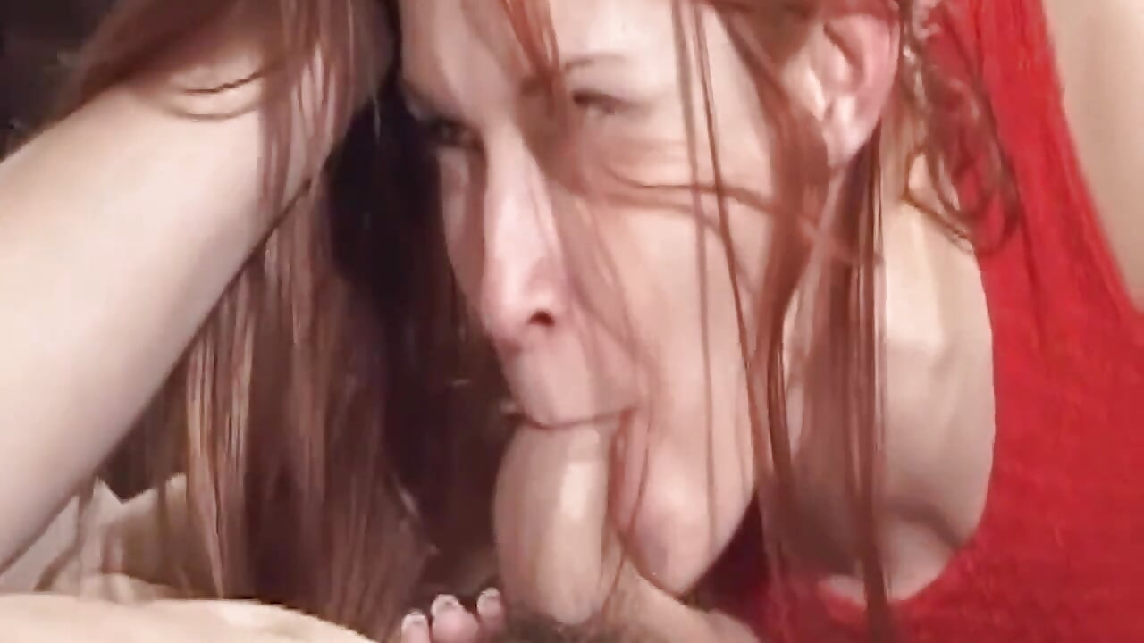 Mature Redhead MILF Takes Thick Facial After Deep Suck