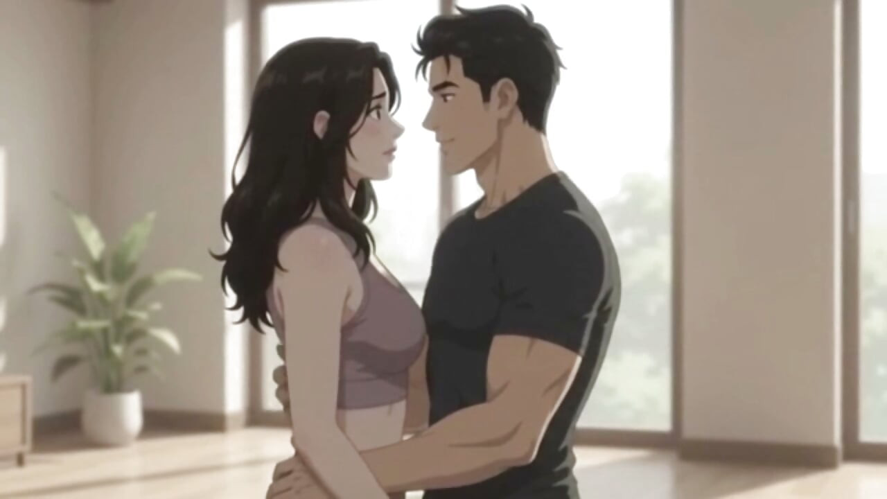 Cheating wife secret affair with yoga instructor when husband out