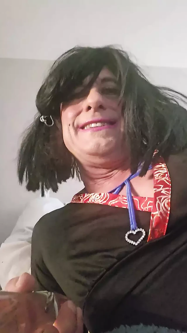 Sissy crossdresser husband glass wand slut