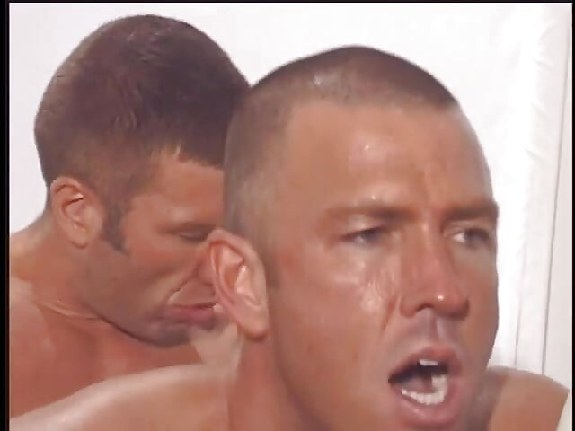 Two muscular guys naked on an extrange place anal sex