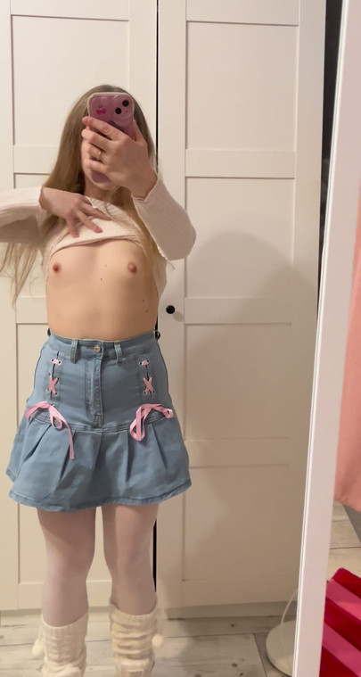 Sweet girl shows her tits